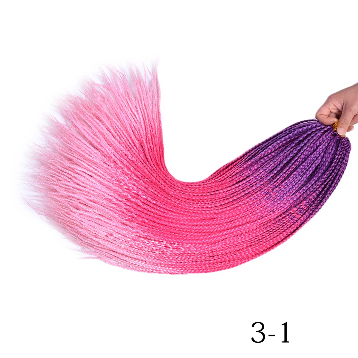 Ombre Box Braids Crochet Hair Extensions – Synthetic Straight Braiding Hair 14"/18"/24" | 22 Strands/Pack