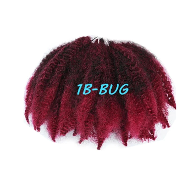 Short Afro Kinky Curly Crochet Braiding Hair 8in | Marley Twist | 4 Colors Luxegan
