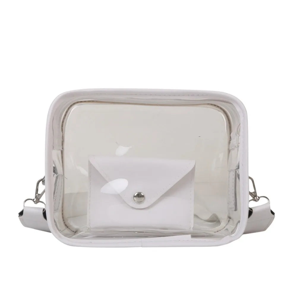 Transparent PVC Jelly Bag | Sophisticated Candy-Color Square Handbag | Elegant Casual Letter-Detail Crossbody | "Dignified" Modern Tote for Versatile "Chic" Styling Luxegan