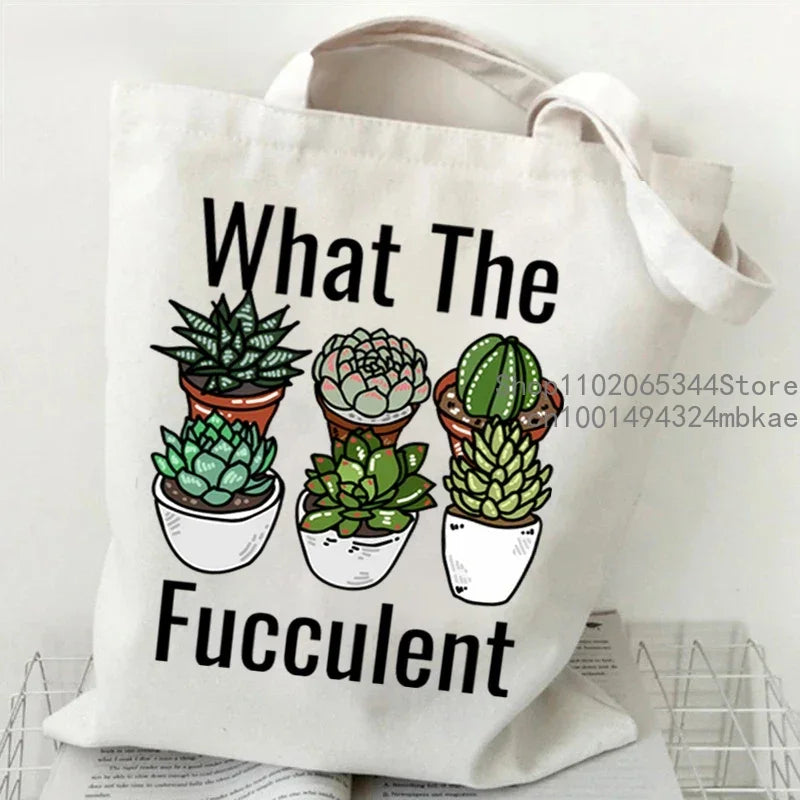 Soft Canvas Floral Cartoon Tote | Unisex Garden Print Shoulder Bag Luxegan