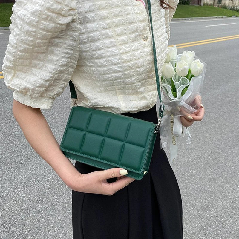 New Designer Small Messenger Handbag | Fashion Trend PU Leather Crossbody Bag for Women | Minimalist Single-Shoulder Travel Purse | Elegant Flap Style Female Handbag Luxegan