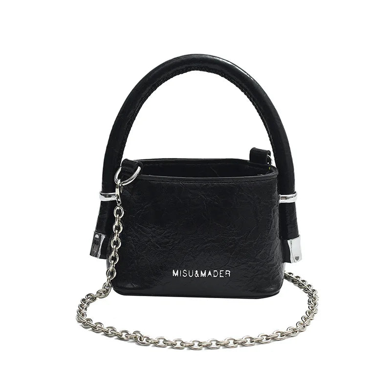 Luxury Women's Summer Mini Square Bag | Fashion HARD PU Leather Shoulder Crossbody Purse with Chain Detail Luxegan