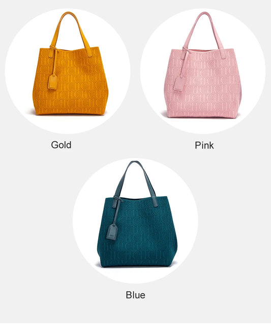 Women's Handbag Fashion Classic | New Solid Color Letter Design & High Quality Craftsmanship Large Capacity Shoulder Bag Luxegan