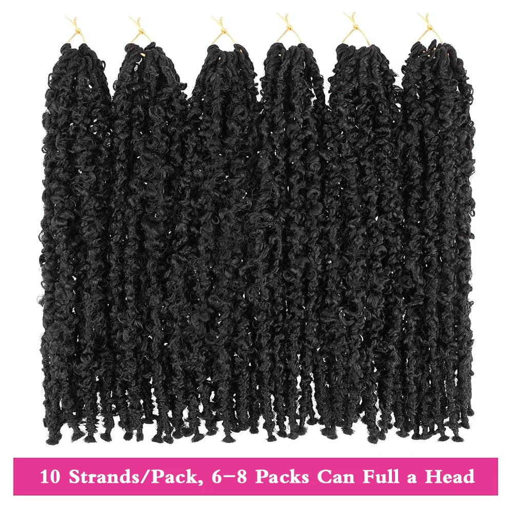 Pre-Twisted Butterfly Locs Crochet Hair – Short Bob Distressed Braids, Synthetic Hair for Women - view 2