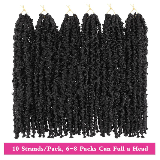Pre-Twisted Butterfly Locs Crochet Hair – Short Bob Distressed Braids, Synthetic Hair for Women - view 2