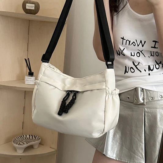 Neutral Square Bag | Unisex Casual Canvas & Nylon Crossbody Bag Luxegan