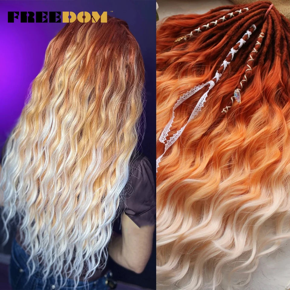 FREEDOM Synthetic Water Wave Crochet Braiding Hair 24 Inch – Ombre & Multi-Tone | 88 Colors | 300g - view 17
