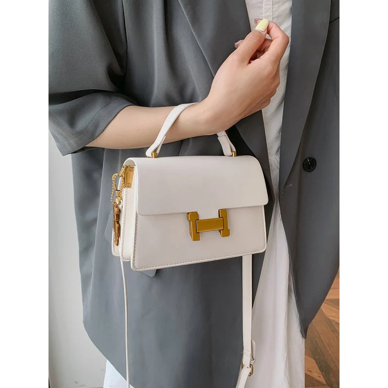 New Fashion Korean Style Small Square Bag | Textured Versatile Shoulder Crossbody Handbag for Women (Solid Color) Luxegan