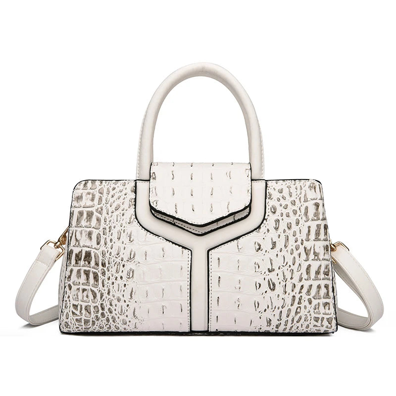 New Leather Women's Messenger Bags | Crocodile Female Crossbody Shoulder Handbags & High Quality Ladies Totes Luxegan