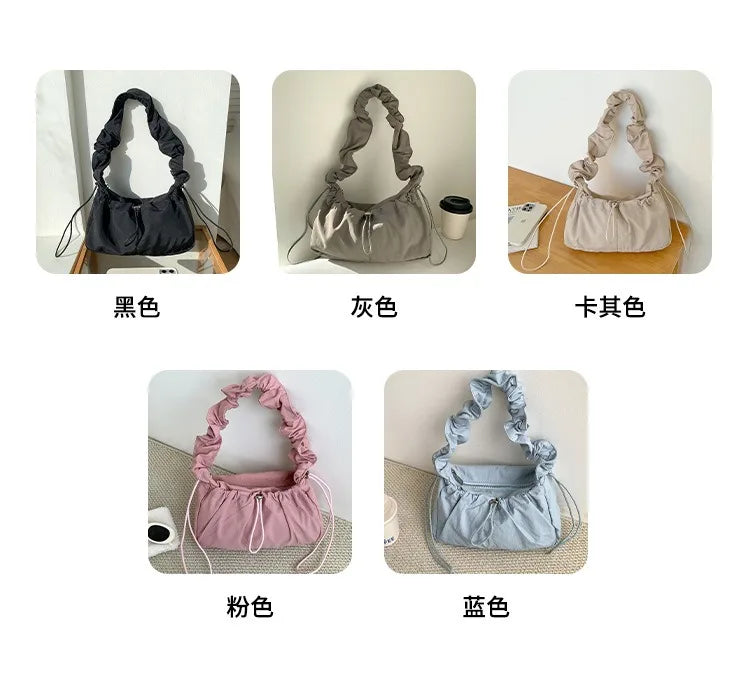 Simple Fashion Fold Shoulder Bag | Vintage Casual Designer Underarm Crossbody Bag Women | New Luxury Handbags High Quality Luxegan