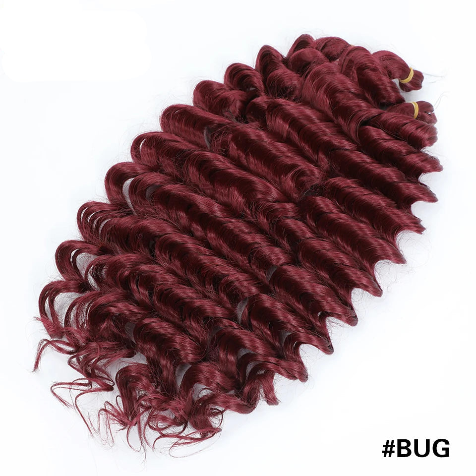Deep Wave Crochet Braiding Hair 24in | 50 Strands 110g | 16 Colors | Water Wave Twist Luxegan