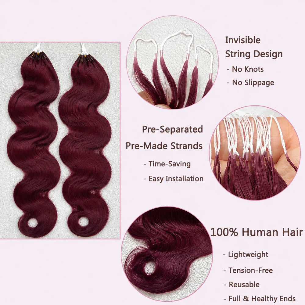 12A Body Wave Virgin Human Hair Crochet Extensions | Knotless Pre-Separated | 16-24in - view 6