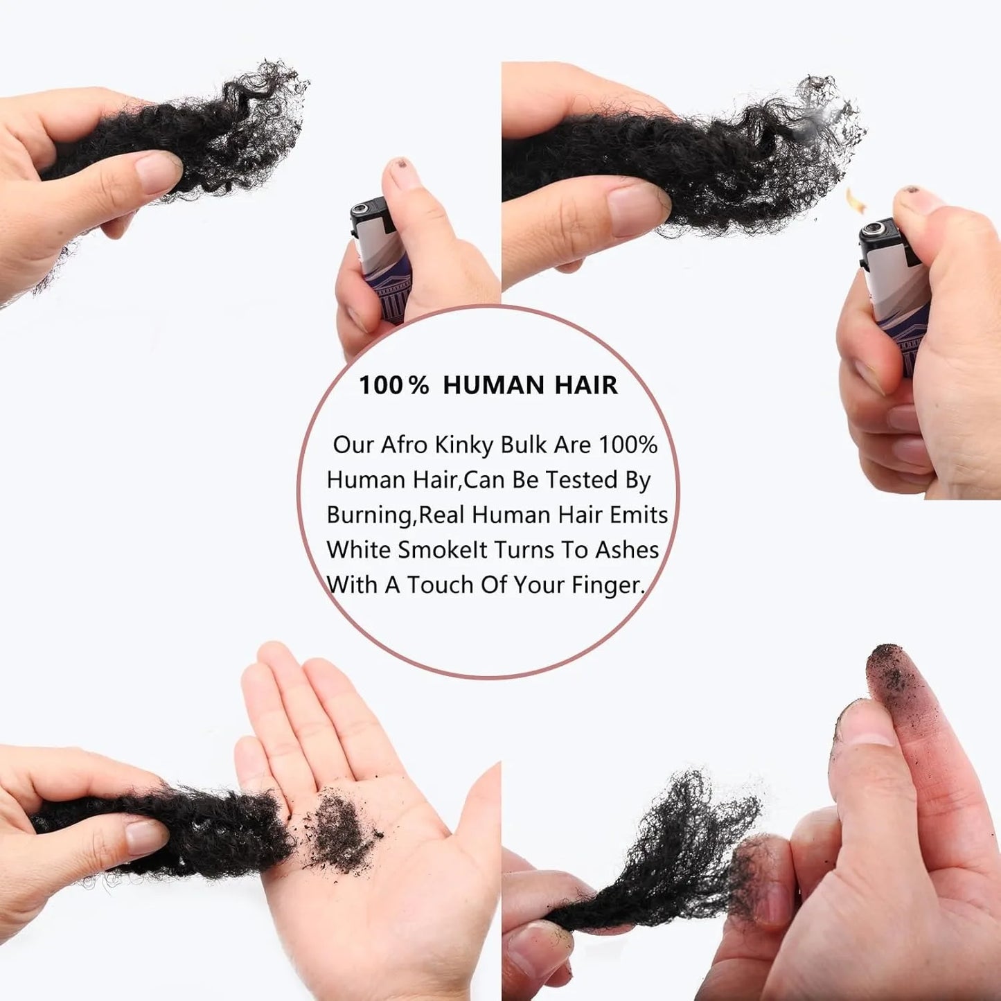 4C Afro Kinky Human Hair Bulk | Locs, Twists & Braids Extensions | 10-18in