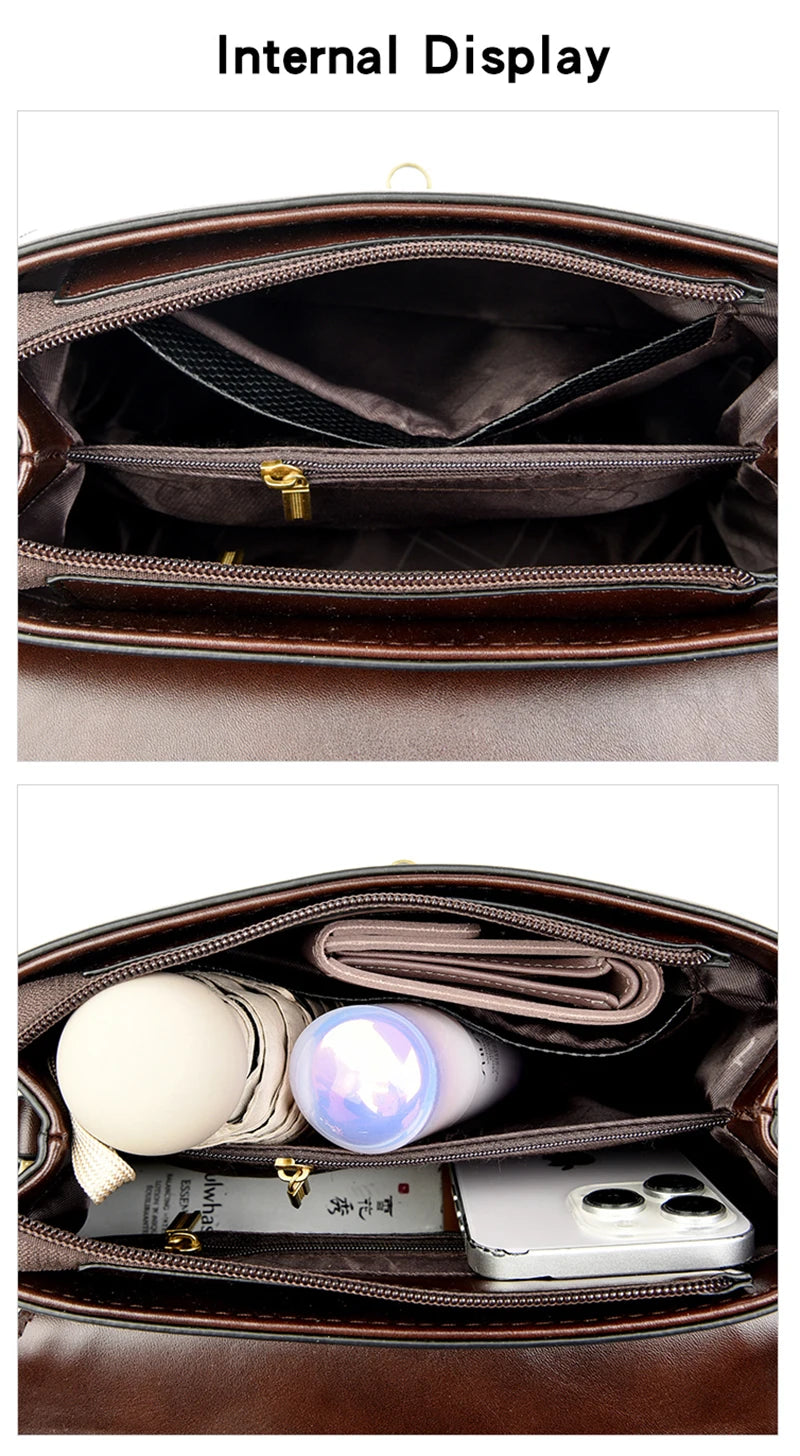 High Quality Leather Shoulder Crossbody Bags for Women 2024 Ladies Luxury Designer Fashion Handbags Female Messenger Sac A Main