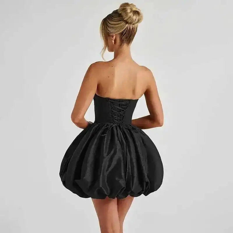 Townlike Bow Backless Sexy Party Dress Women Mini 2025 Spring Summer Dress Waist Wrap A-line Ball Gown Dresses