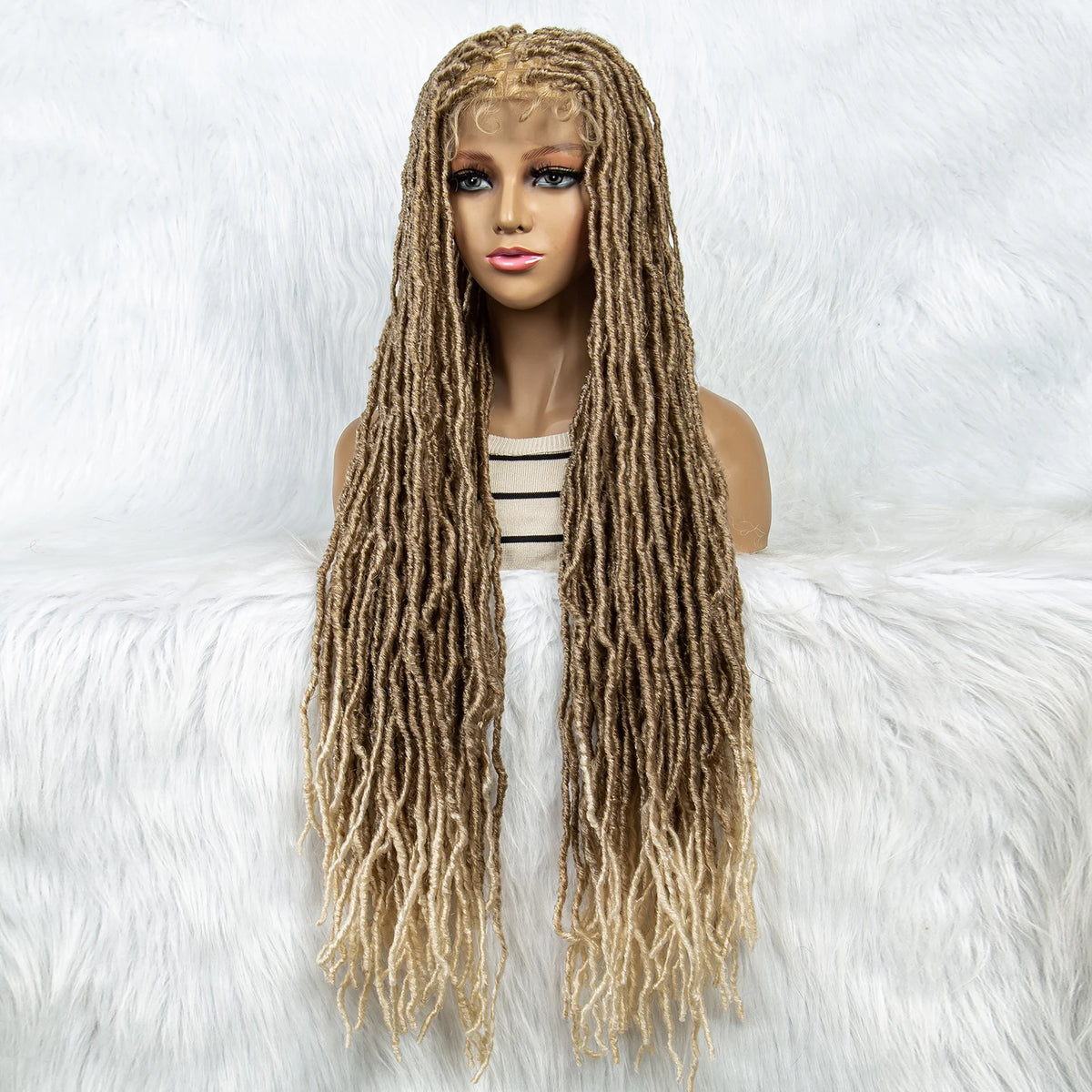 Pink & Blue Braided Wig | Full Lace Butterfly Locs & Dreadlocks