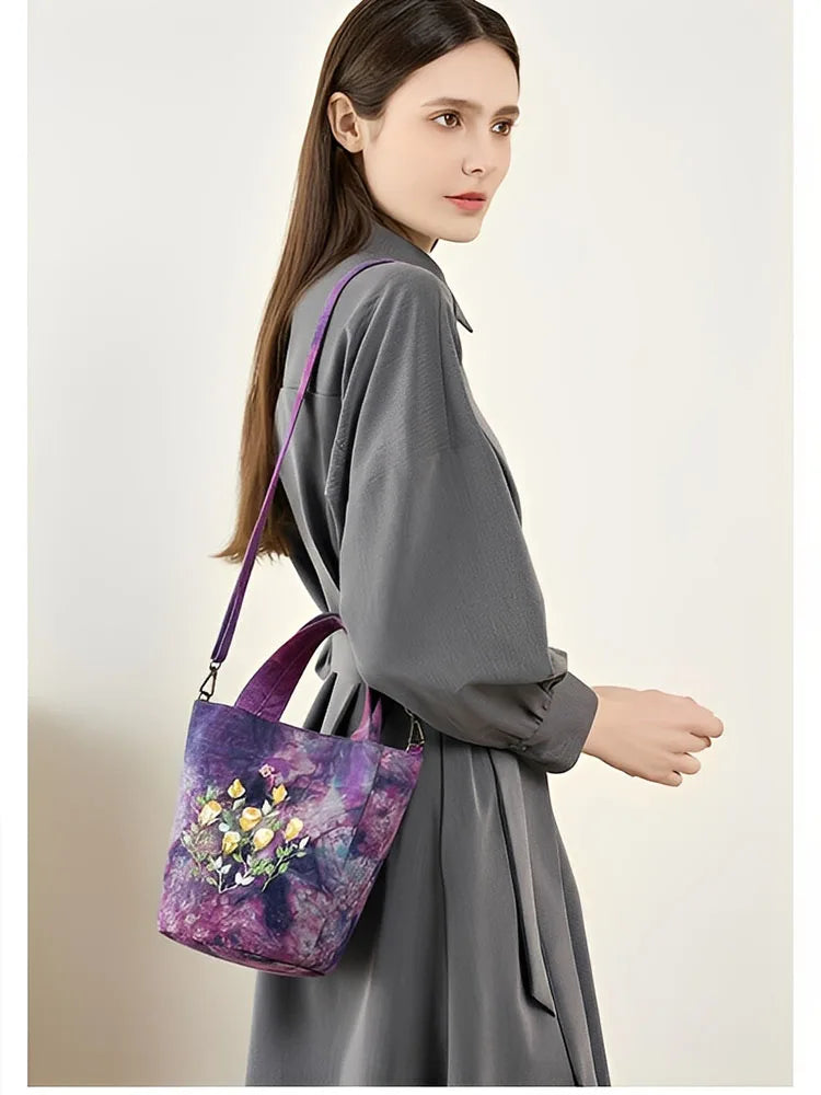 Women's Shoulder Bag Luxury Handbag Chinese Intangible Cultural Heritage | Three-dimensional Embroidery Tote Crossbody Bag Lady Luxegan