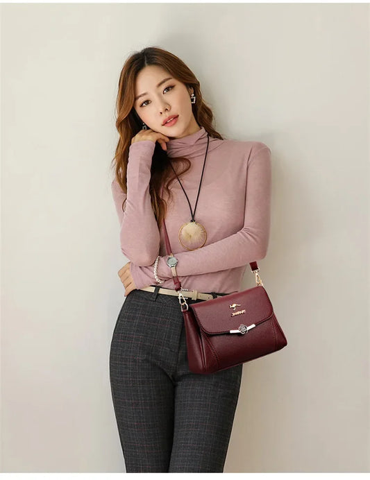 New Popular Single Shoulder Bag | Soft Leather Versatile Crossbody Luxegan