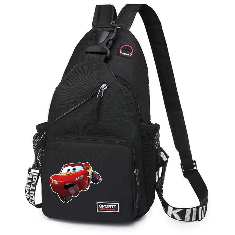 Cars Lightning McQueen Chest Bag Sling Messenger Bag | Crossbody Backpack Travel Sports Bagpack | Men Shoulder Bag Women Rucksacks Luxegan