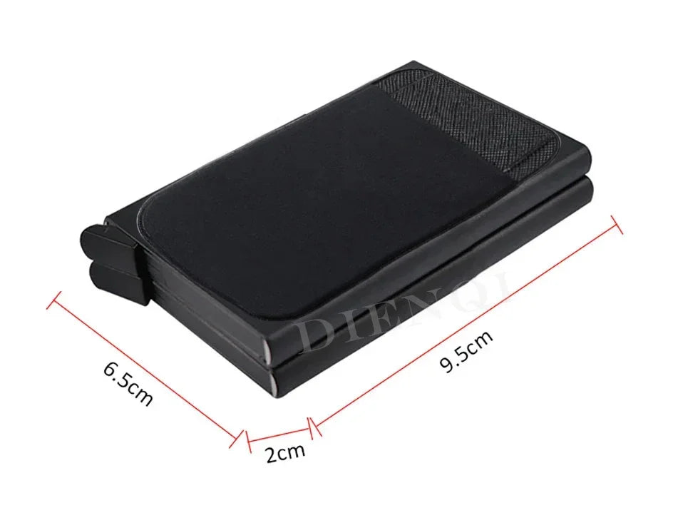 Automatic Pop Up Wallet Aluminum Double Card Case RFID Credit Card Holder Minimalist Metal Wallet Hold 12 Cards Wallet for Men