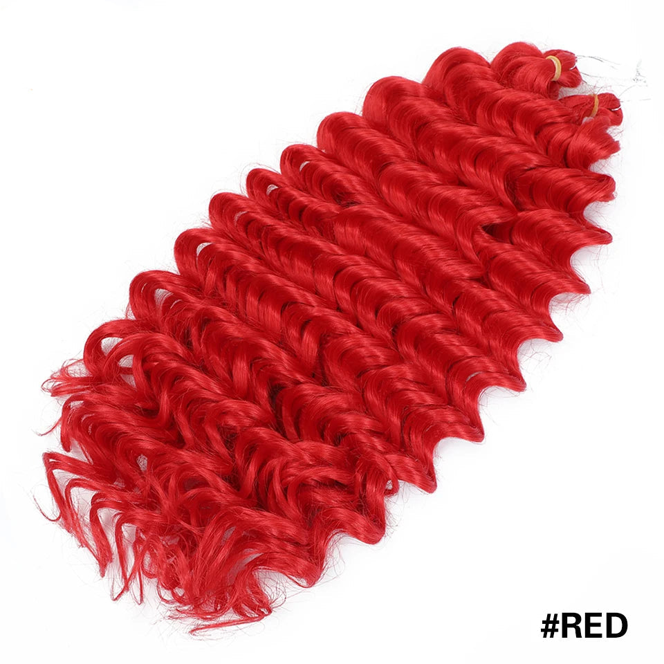 Deep Wave Crochet Braiding Hair 24in | 50 Strands 110g | 16 Colors | Water Wave Twist Luxegan
