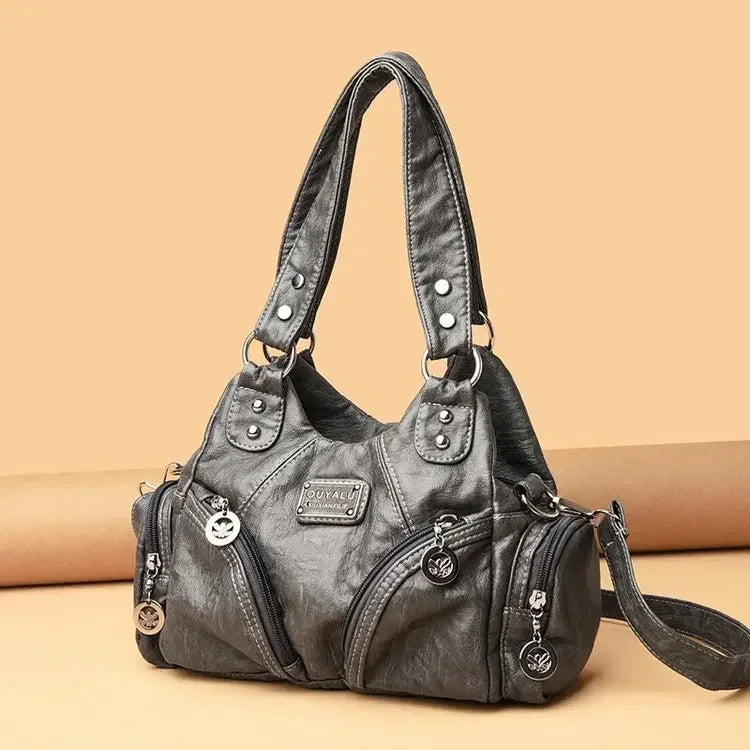 Luxury Structured Square Crossbody | Hard PU Leather Shoulder Bag Luxegan