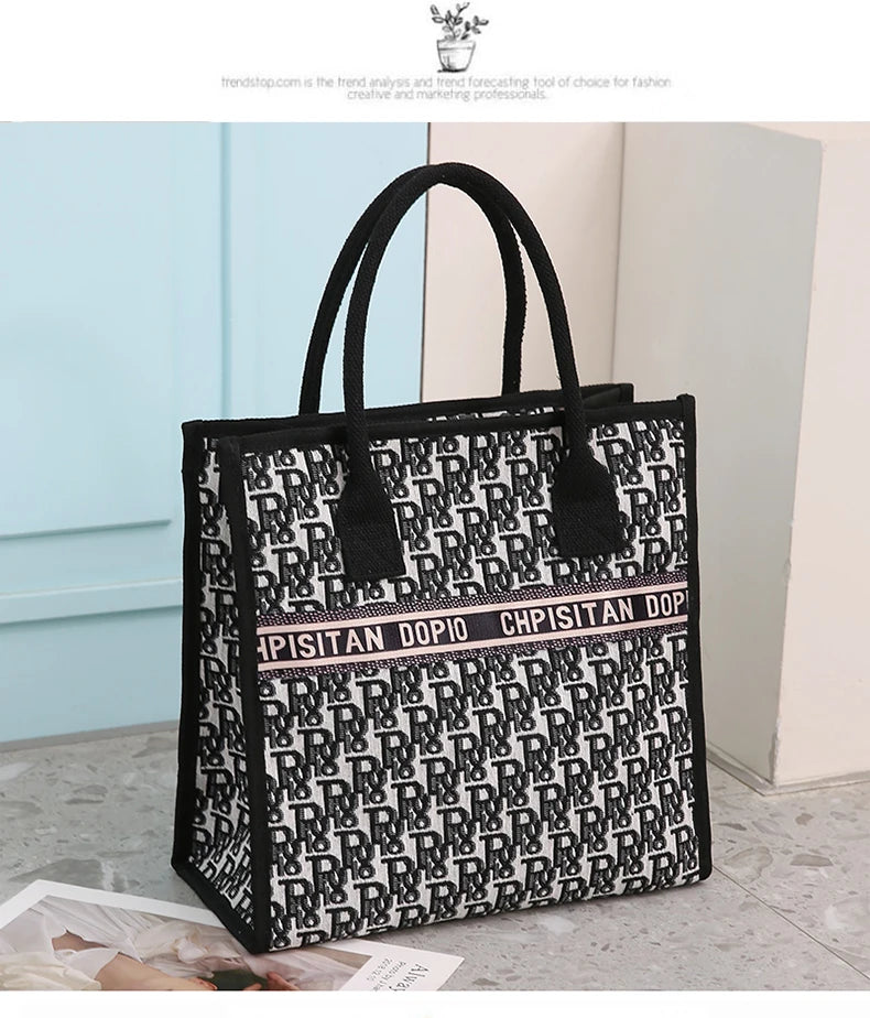 New Arrival! Fashionable Top-handle Bag with Cute Cat Pattern | Large Capacity Mommy Bag for Women, Perfect for Work and Commuting Luxegan