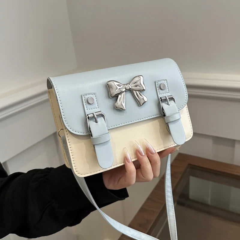 Fashion Square Small Crossbody Bags | Bowknot Decor Flap Shoulder Bag (For Summer Travel & Daily Use) Luxegan