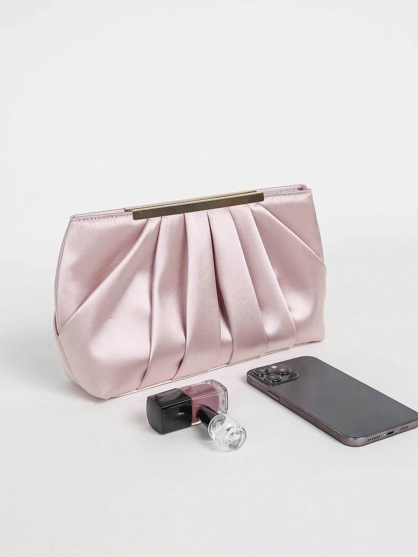 PU Leather Ruched Clutch | Elegant Formal Party & Wedding Purse Luxegan