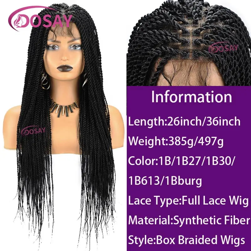 26-36 Inch Senegalese Twist Knotless Wig | Full Lace | Faux Locs