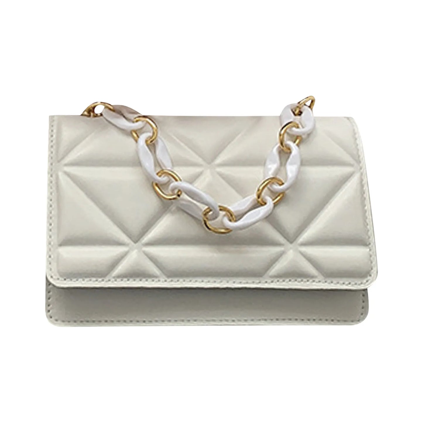 Women’s One-Shoulder Small Square Bag | Sophisticated Simple Printed Messenger | Elegant Baguette Bag for Banquet & Business | "Dignified" Moderate-Hardness Microfiber Leather Purse with Wide-Band Strap Luxegan