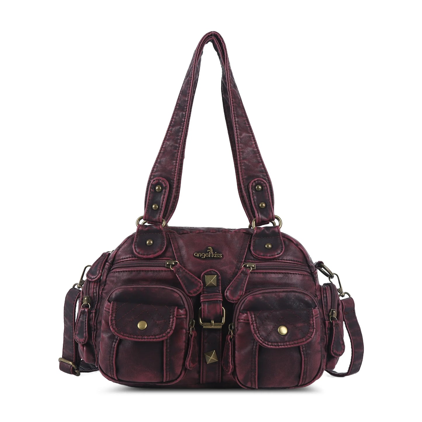 Women’s Rose Top-Handle Satchel | Luxury PU Leather Dumpling Bag | Versatile Crossbody & Shoulder Purse with Organized Interior Luxegan