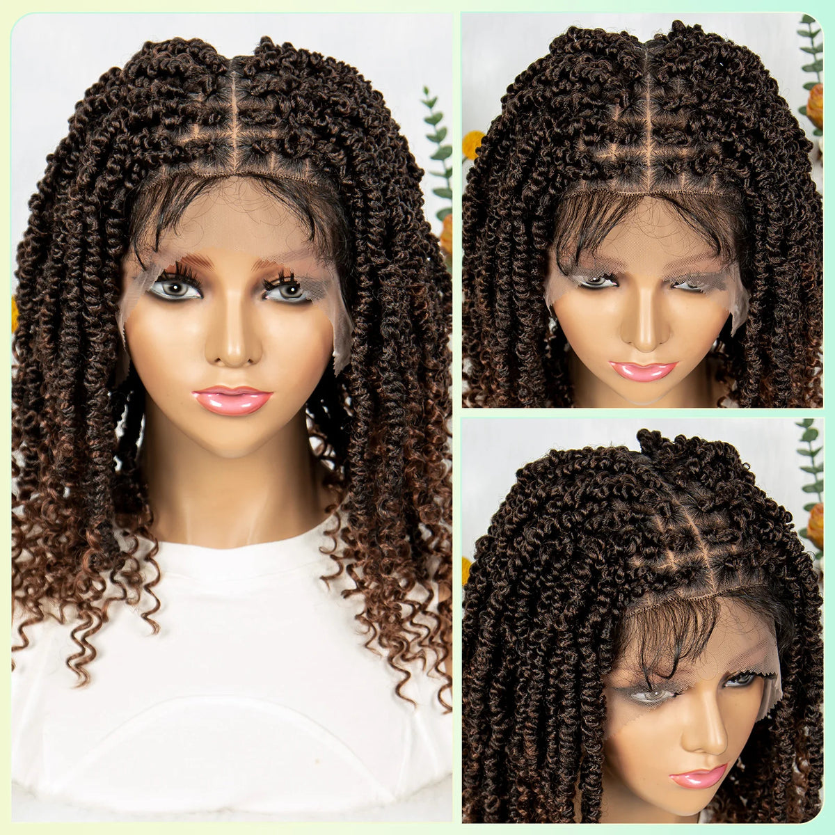 14 Inch Twisted Knotless Box Braids Wig | Full Lace | Baby Hair