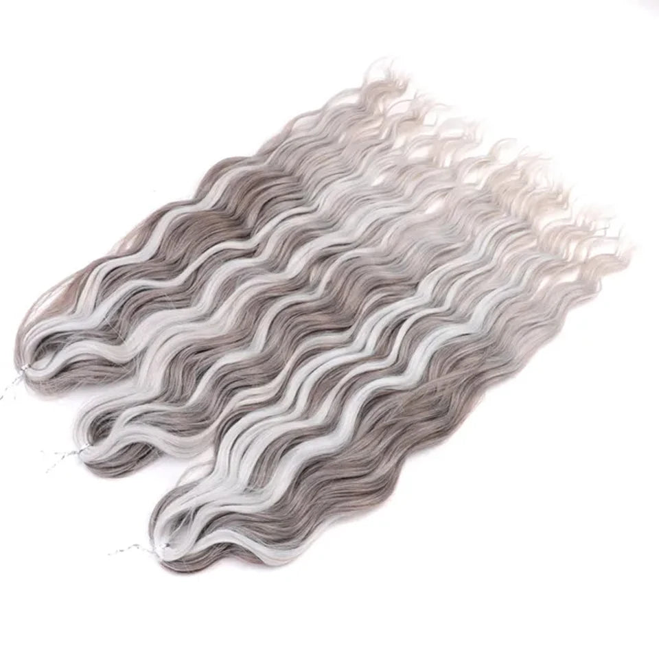 Synthetic Anna Curl Water Wave Crochet Braiding Hair – 24 Inch | 300g | 60 Strands | 88 Ombre & - view 13