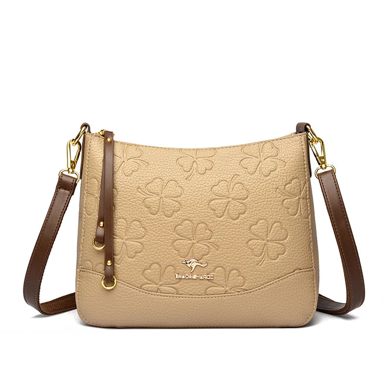 Luxury Designer Women’s Soft Leather Shoulder Bag | Elegant Floral Knurling Handbag | Sequined Messenger Crossbody Bag | New Fashion "Sac A Main" for All Seasons Luxegan