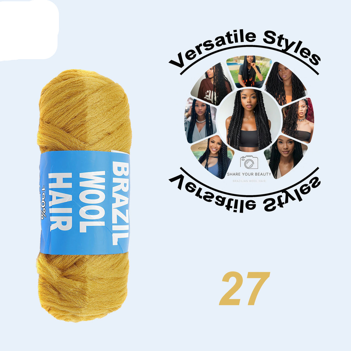 Kinky Curly Braiding Yarn – Acrylic Wool Hair for Crochet, Twists, Faux Locs & Dreadlocks | 14 Colors Luxegan