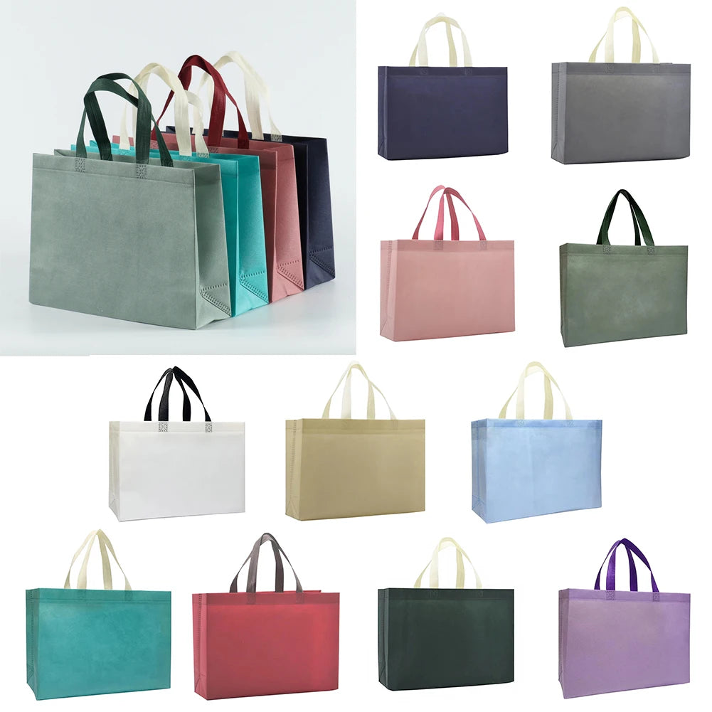 Foldable Eco Shopping Bag | Sophisticated "Large Capacity" Non-Woven Silhouette | Elegant "Reusable" Fabric Tote | "Dignified" Solid Grocery Cloth Bag for Radiant Versatile Styling Luxegan
