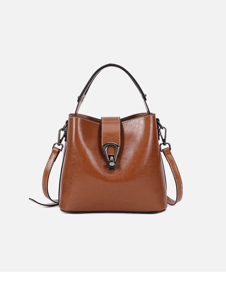 100% Genuine Leather Women's Handbag | Crossbody Bag, Ladies' Retro Shoulder Bag, Commuter & Shopping Bag