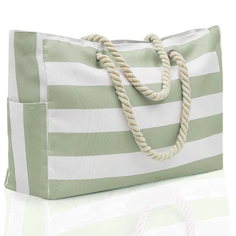 Large Waterproof Beach Tote Bag | Zipper Shoulder Bags & Waterproof Sandproof Swim Pool Bag Luxegan