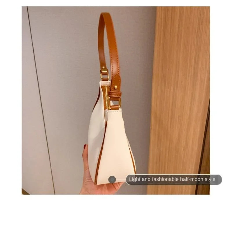 Small Half-Moon Armpit Bag | Trendy French-Style Shoulder Purse Luxegan