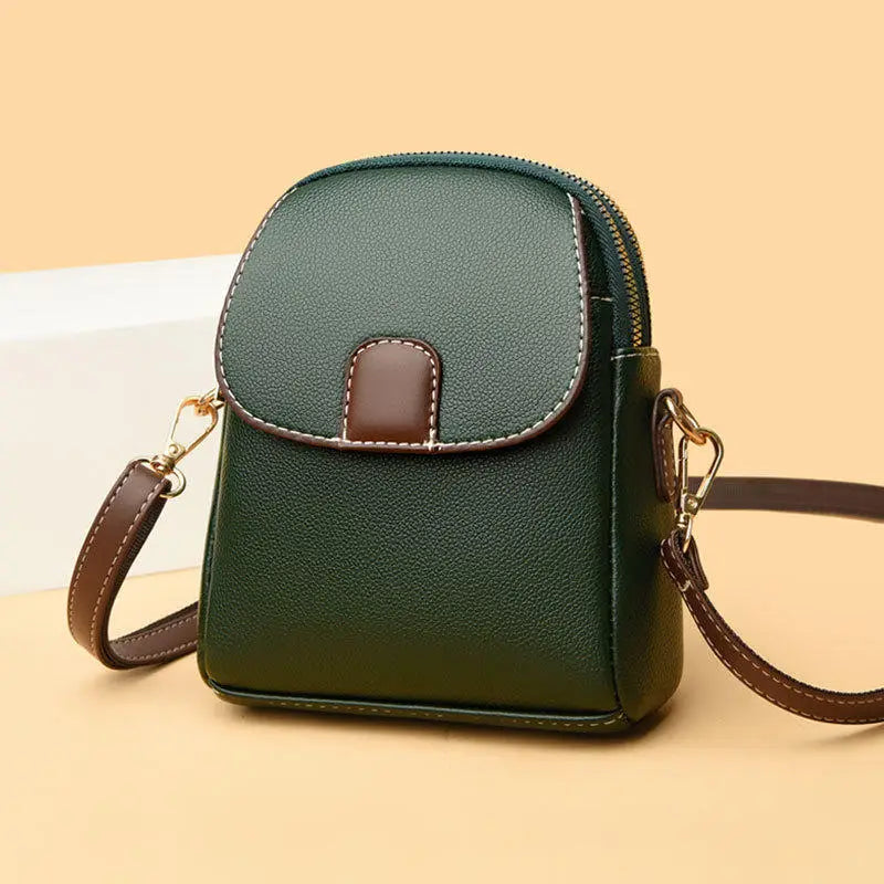 Fashion Leather Crossbody Bag for Women | Mini Shoulder Bag & Flip Zipper Messenger Bag (Students' Small Handbag) Luxegan