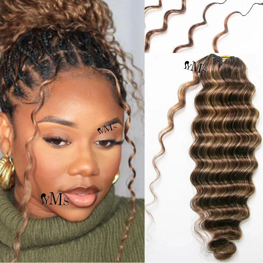 Loose Deep Wave Crochet Boho Braid Hair – Honey Blonde Mix Brown | 100–300 Strands | 16–20 Inches Luxegan
