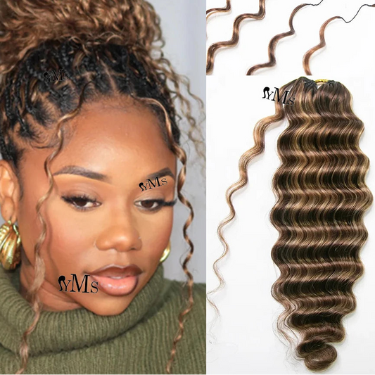 Loose Deep Wave Crochet Boho Braid Hair – Honey Blonde Mix Brown | 100–300 Strands | 16–20 Inches Luxegan