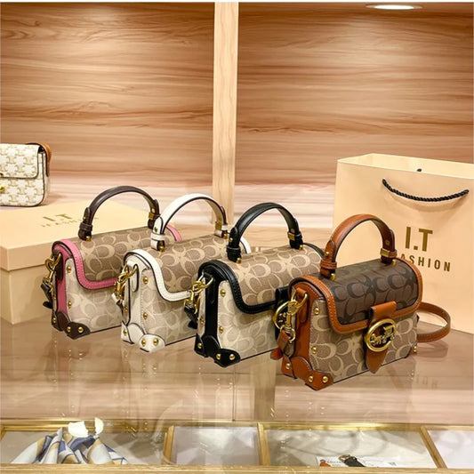 New Minimalist & Fashionable Small Handbag | Contrasting Color Women's Crossbody Bag (High-End Carriage Style, Portable Box Bag) Luxegan