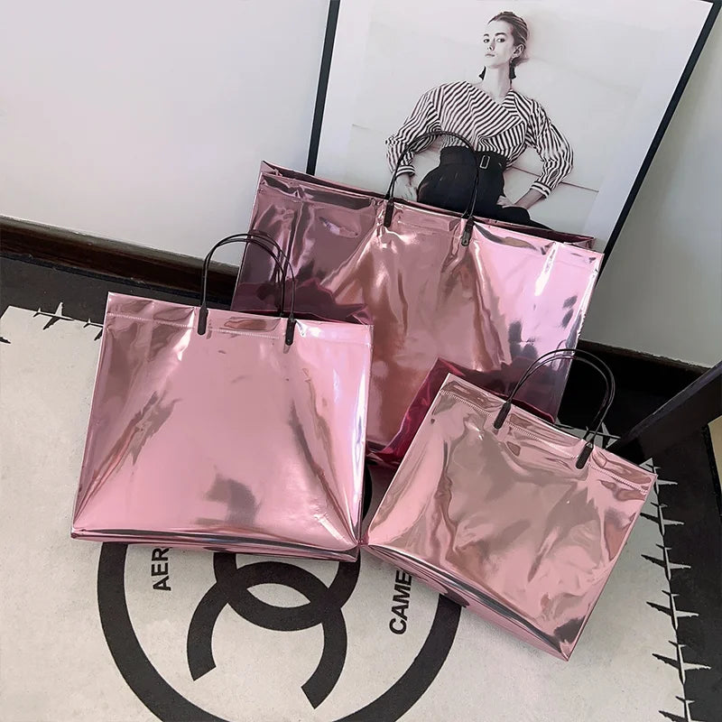 Custom Logo Promotional Gift Bags | 20-Piece Bulk Set for Shopping Mall Advertising | Personalized Wedding & Event Handbags | High-Quality Plastic Packaging (Model 9995) Luxegan