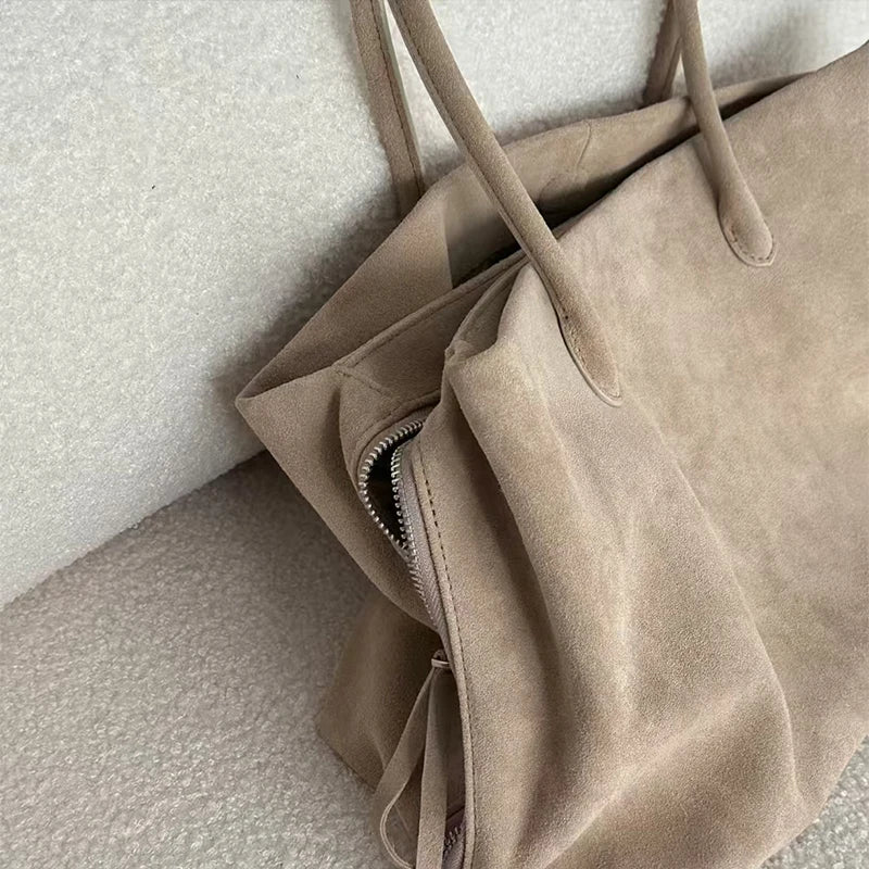 Fashion Genuine Leather Feel Women’s Handbag | Multiple Compartment Frosted Finish Designer Tote | Elegant Luxury Shoulder Bag | Retro Minimalist Casual Tote Luxegan