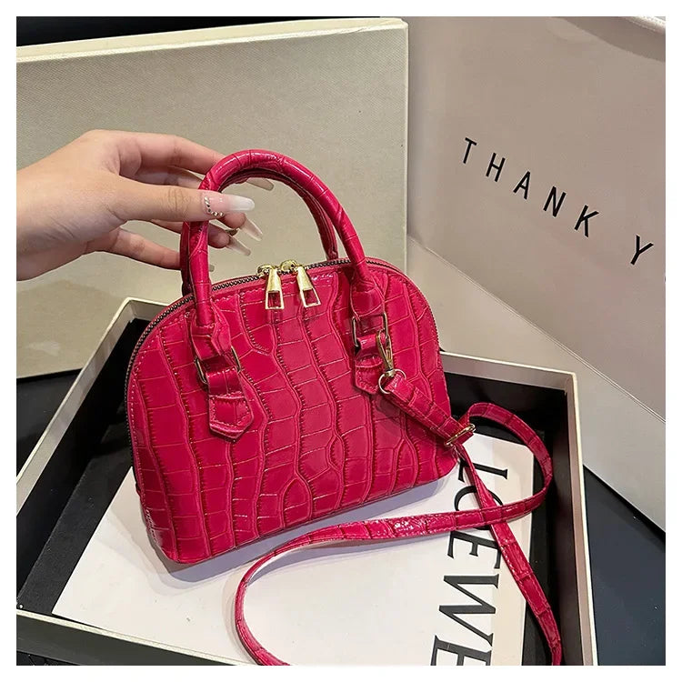 PU Crocodile Shell Bag | Soft Fashion Versatile Underarm Mini Handbag Luxegan