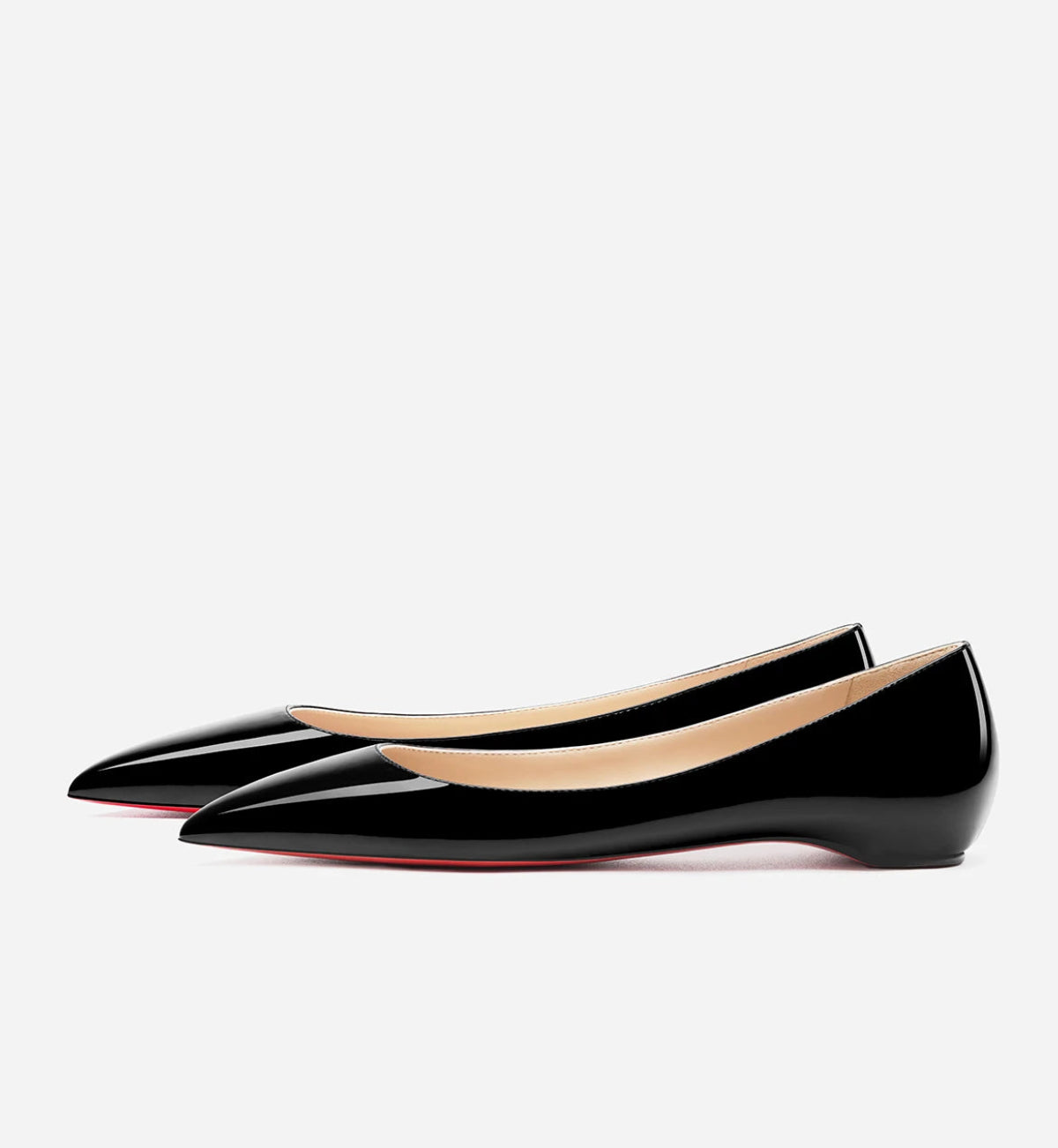 New Style Pointed Red-Sole Flats | Sophisticated "Inner Heightening" Wedge Pumps | Elegant "Handmade Patent Leather" Silhouette | "Dignified" Shallow Mouth Low Heels for Radiant Versatile Casual Styling Luxegan