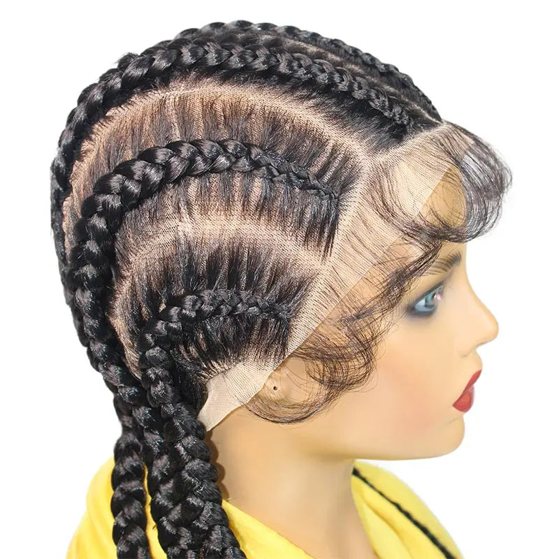 20-36 Inch Jumbo Box Cornrow Faux Locs Wig | Full Lace
