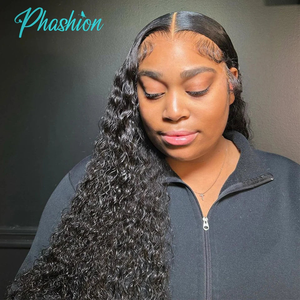 Phashion Kinky Curly Wave 13x4 Lace Frontal HD Transparent Swiss 4x4 Closure Pre Plucked Brazilian 100% Remy Human Hair On Sale